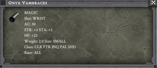 ONYX VAMBRACES item card